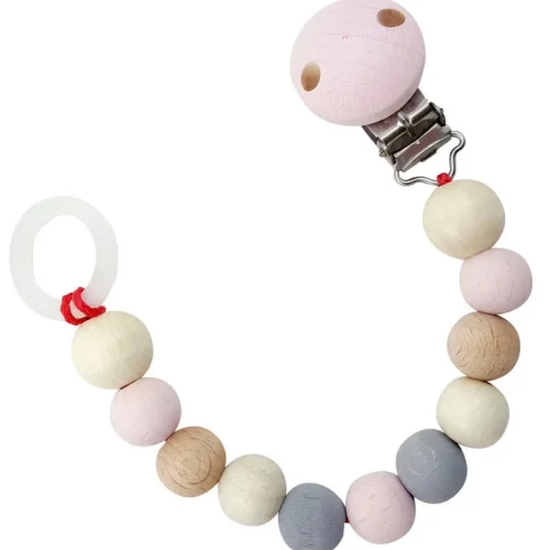 Natural Wood Dummy Chain Pink — Millhouse Learning Toys School