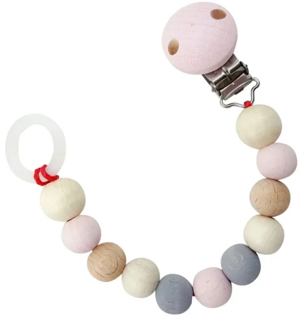 Natural Wood Dummy Chain Pink — Millhouse Learning Toys School