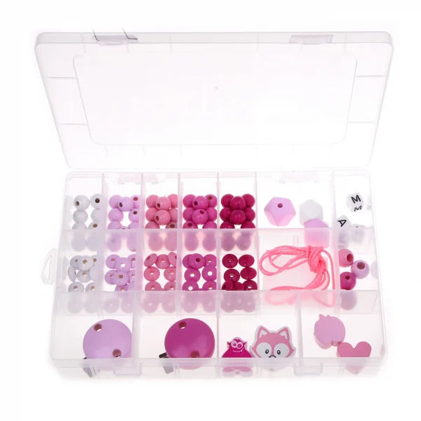 Dummy Chain Starter Set Pink — Kiki-Ena Natural Wood Craft Material