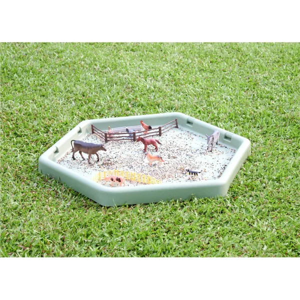 Hexagonal Game Board Sage 5-Piece Set — Kiki-Ena Craft Material Natural Wood