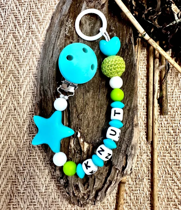Silicone Dummy Chain Craft Kit "Light Turquoise" — Kiki-Ena Craft Materials Natural Wood
