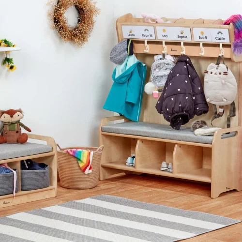 Bench Seating Cushion – Cloakroom Bench with Storage - Millhouse Educational Toys School