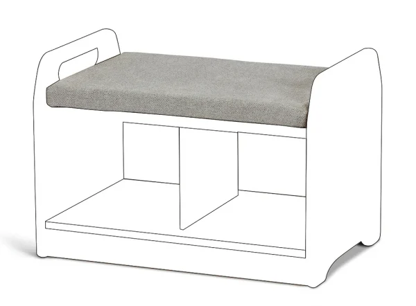 Cushioned seat – Compact low-level storage bench — Millhouse Educational Play School