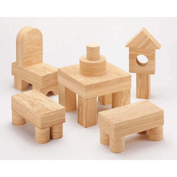 Soft Wood Building Blocks 152-piece — Kiki-Ena Natural Wood Craft Materials