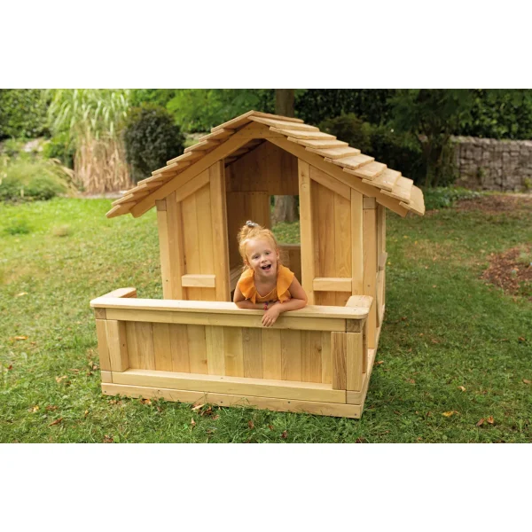 Robinchen Playhouse with Terrace — Kiki-Ena Natural Wood Craft Materials