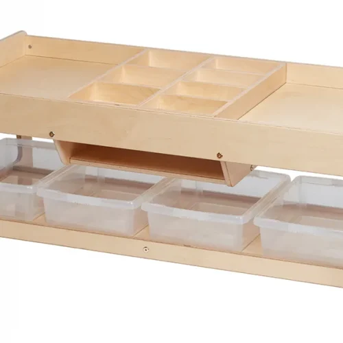 Play table for exploration with 4 transparent containers — Millhouse School Educational Toys