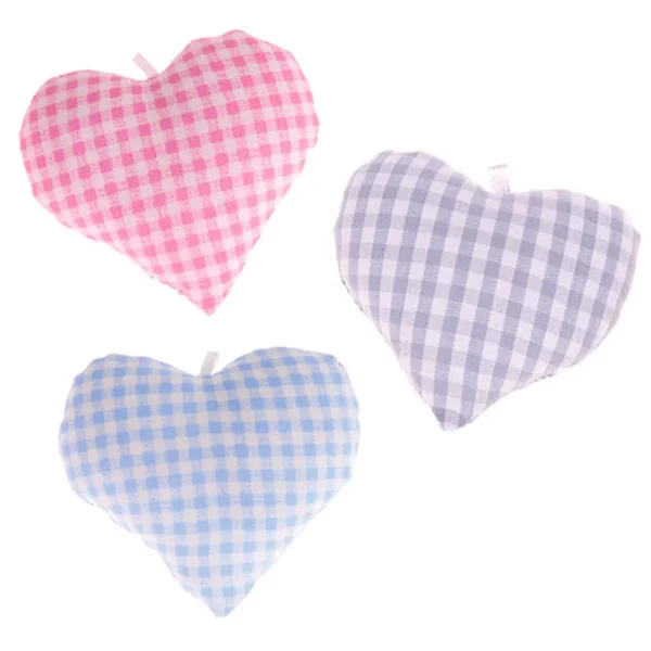 Fabric Heart Gingham — Kiki-Ena Natural Wood Craft Materials