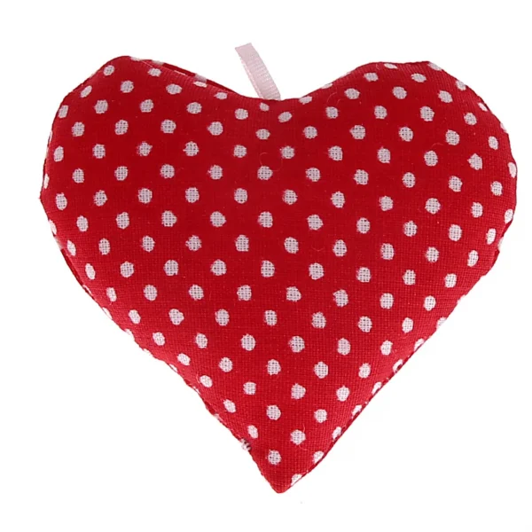 Polka Dot Fabric Heart — Kiki-Ena Craft Material Natural Wood