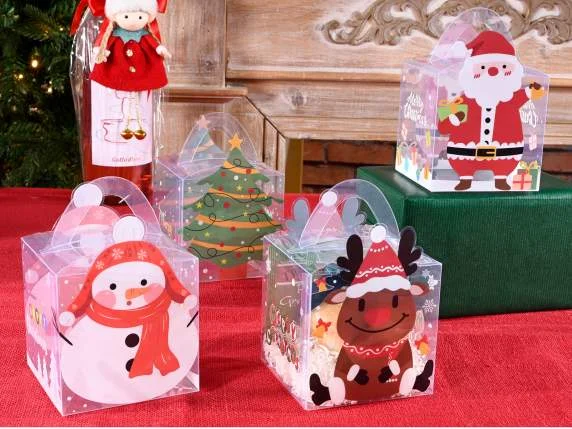 Transparent PVC Gift Box Christmas — Kiki-Ena Craft Materials Natural Wood