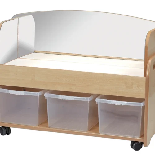 Under-storage trolley with mirror surround — Millhouse learning toy school