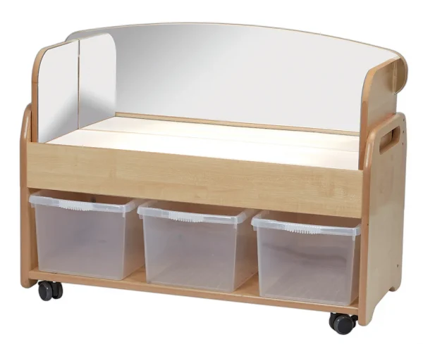 Under-storage trolley with mirror surround — Millhouse learning toy school