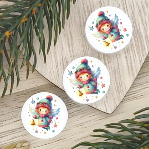 Christmas Angel Character Bead — Kiki-Ena Craft Materials Natural Wood
