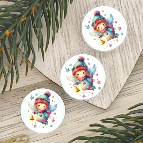 Christmas Angel Character Bead — Kiki-Ena Craft Materials Natural Wood
