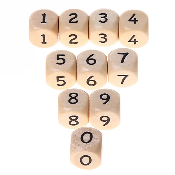 Number Beads 10mm Embossed — Kiki-Ena Natural Wood Craft Materials